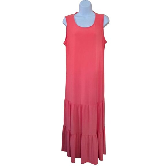 Sleeveless Coral Maxi Dress Tie Back laganlook fairycore beach nautical - Picture 1 of 8